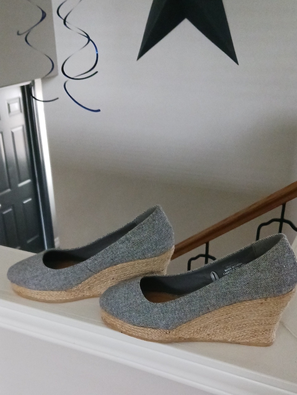 Classic Gray Wedge Espadrilles for Women